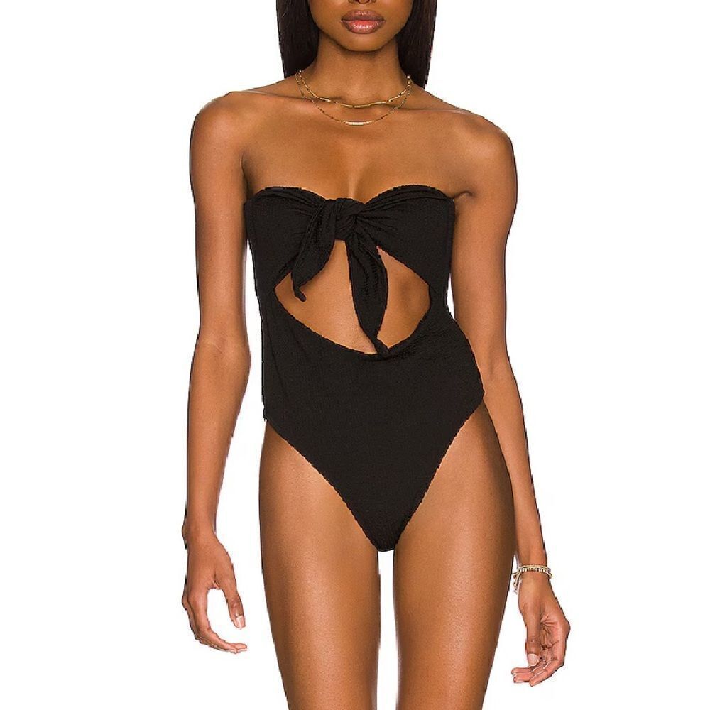 NWT Lovers and Friends Maira one piece swimsuit tie front bathing suit Revolve M